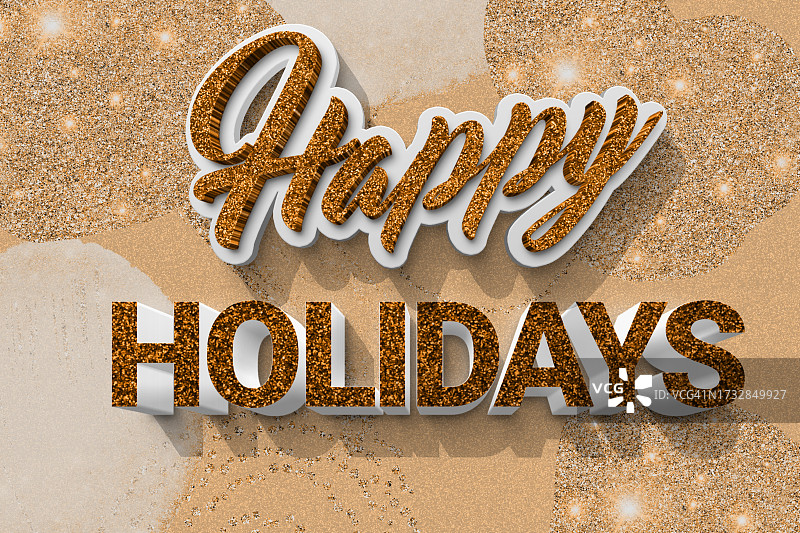 闪光3D风格的节日快乐图片素材