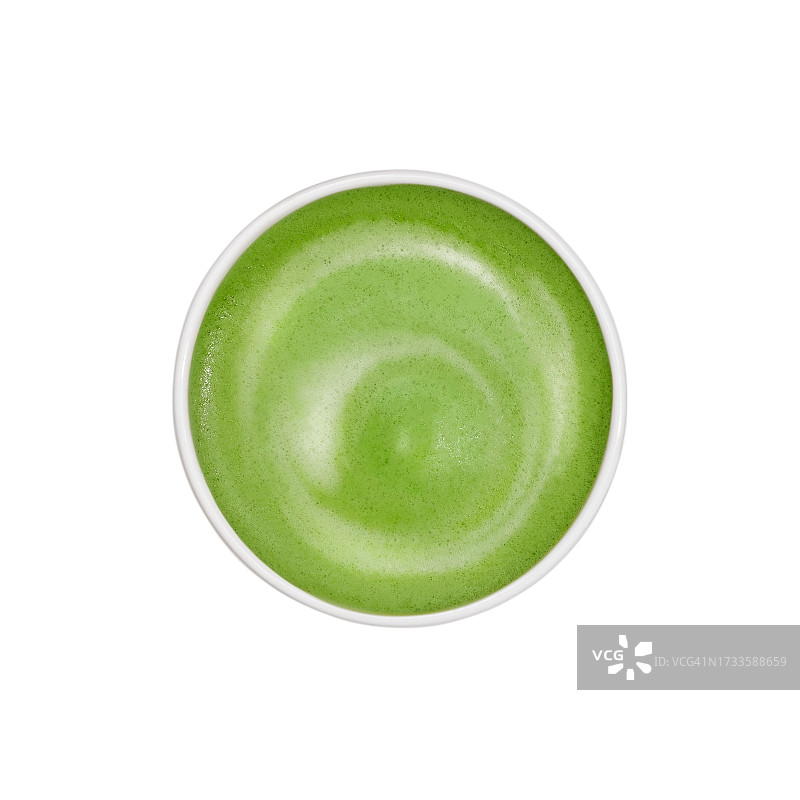 白色杯中的抹茶拿铁图片素材