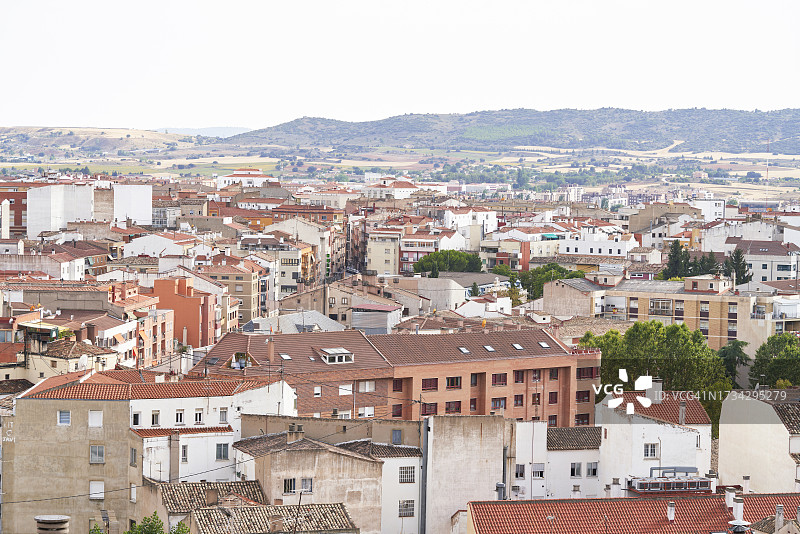 晴朗日子的昆卡城市景观高空俯瞰图片素材
