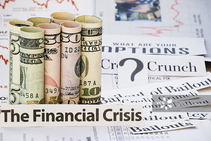 金融危机：V字型走势图片素材