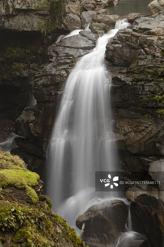 努克萨克瀑布，华盛顿州沃特科姆县努克萨克河北支流的瀑布图片素材