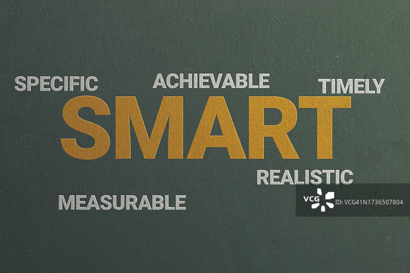 黑板上的SMART词云，商业概念图片素材