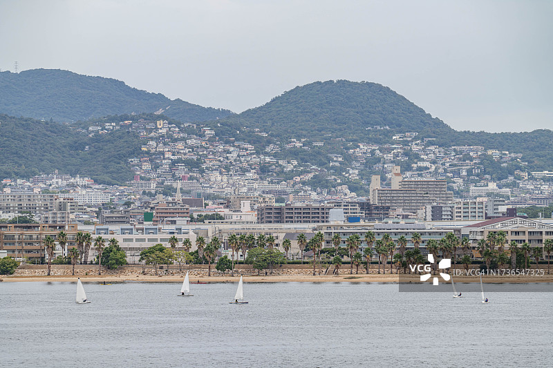 日本兵库县的海边住宅区图片素材