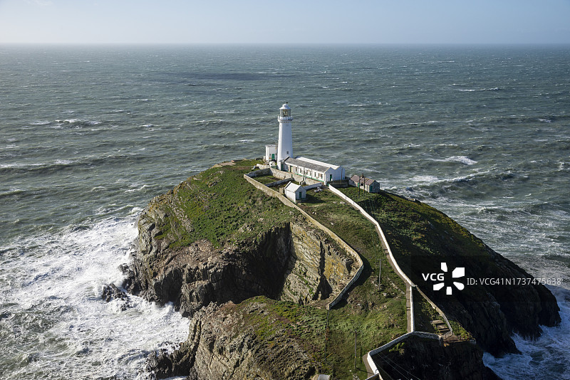 Anglesey北威尔士的South Stack灯塔图片素材