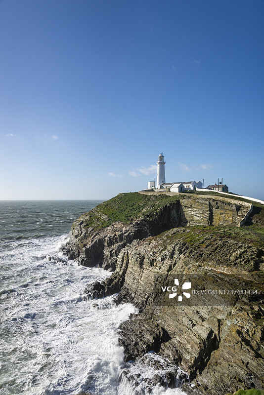 Anglesey北威尔士的South Stack灯塔图片素材