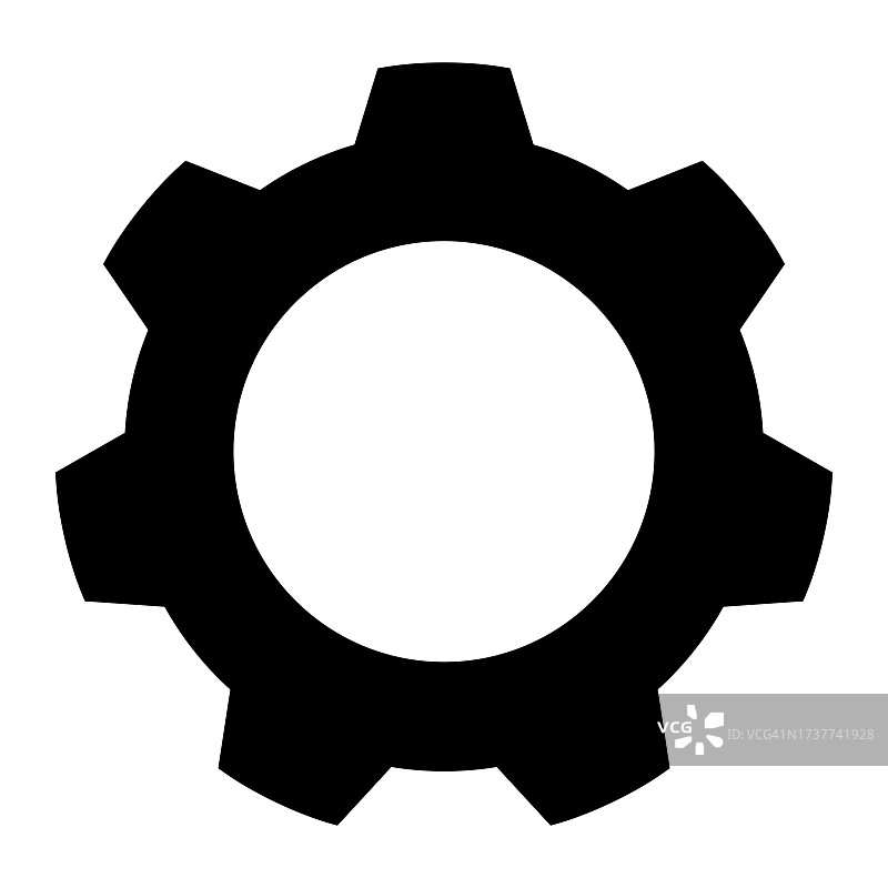 白色背景上的简约齿轮标志图标图片素材