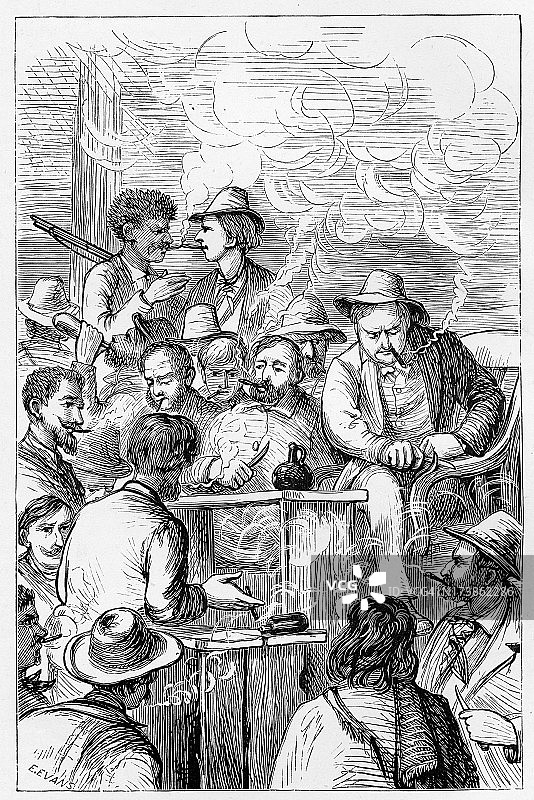 在酒馆吸烟图片素材