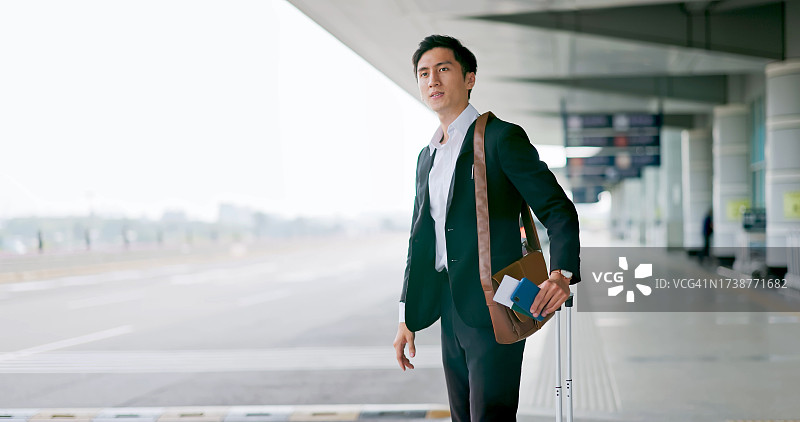 商人叫出租车图片素材