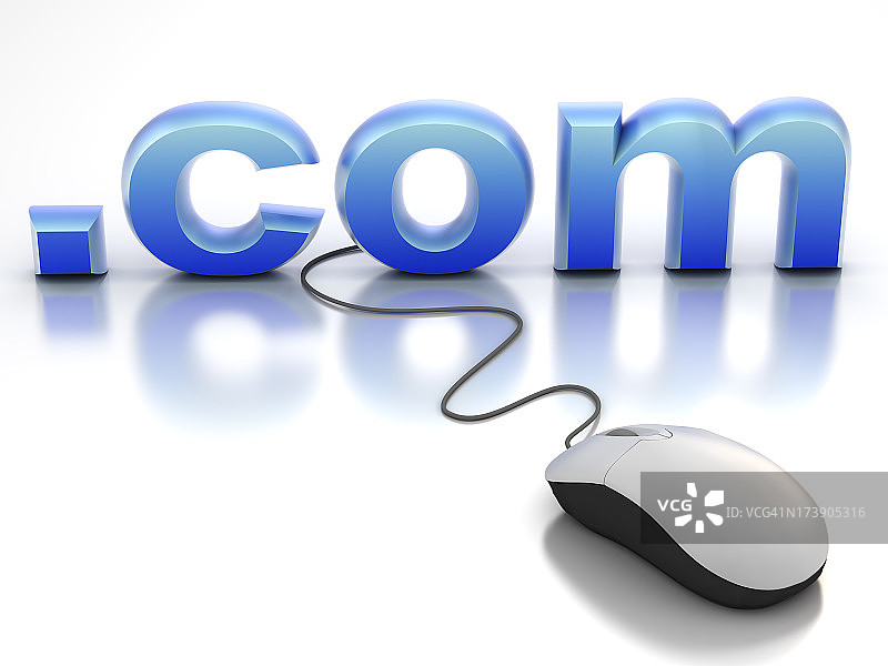 连接到.com符号的电脑鼠标图片素材