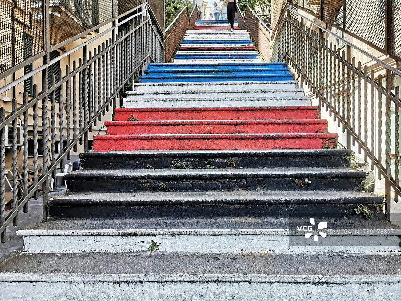 热那亚市的桑普多利亚主题楼梯图片素材