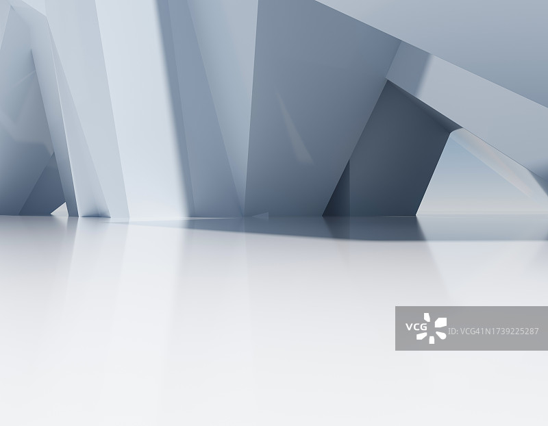 未来的空房间，3d渲染图片素材