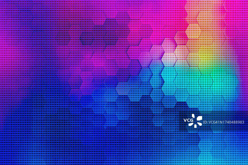 抽象六边形彩色几何背景图片素材