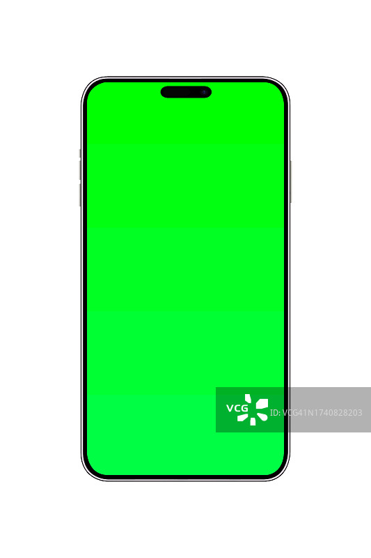 带色度键屏幕的白色背景手机模型图片素材