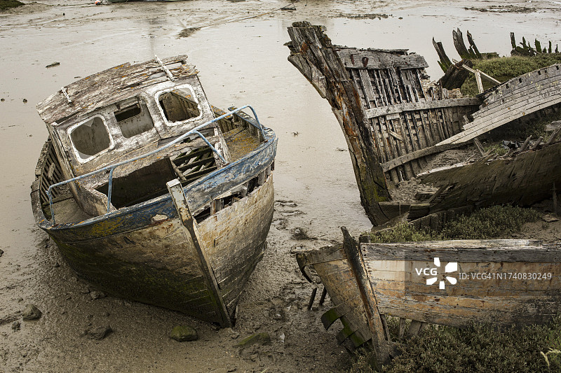 法国努瓦尔穆捷岛：努瓦尔穆捷勒岛的船舶墓地（2023年4月）图片素材