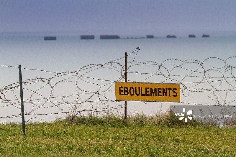 法国诺曼底阿罗芒什莱班人工港口图片素材