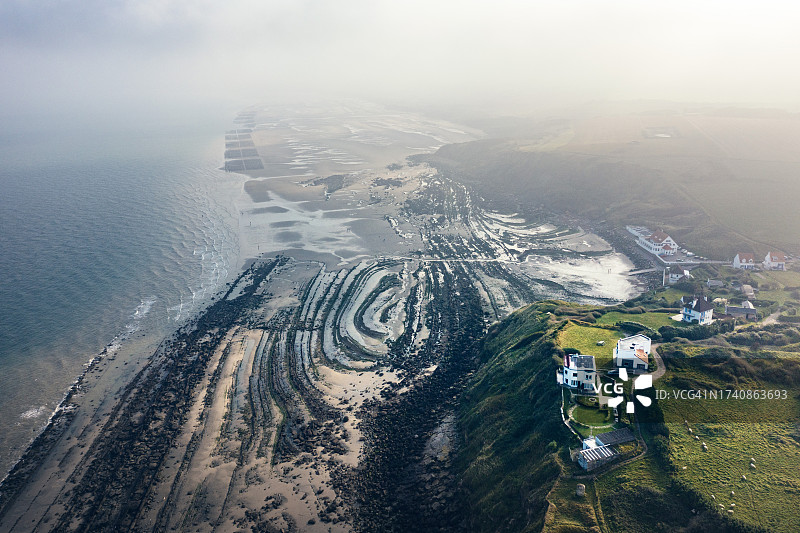 法国欧泊海岸加来海峡省格里内角图片素材
