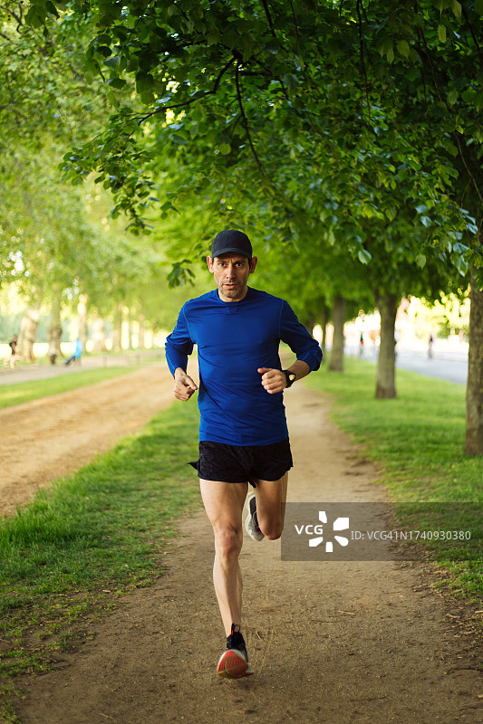 男人在公园跑步图片素材