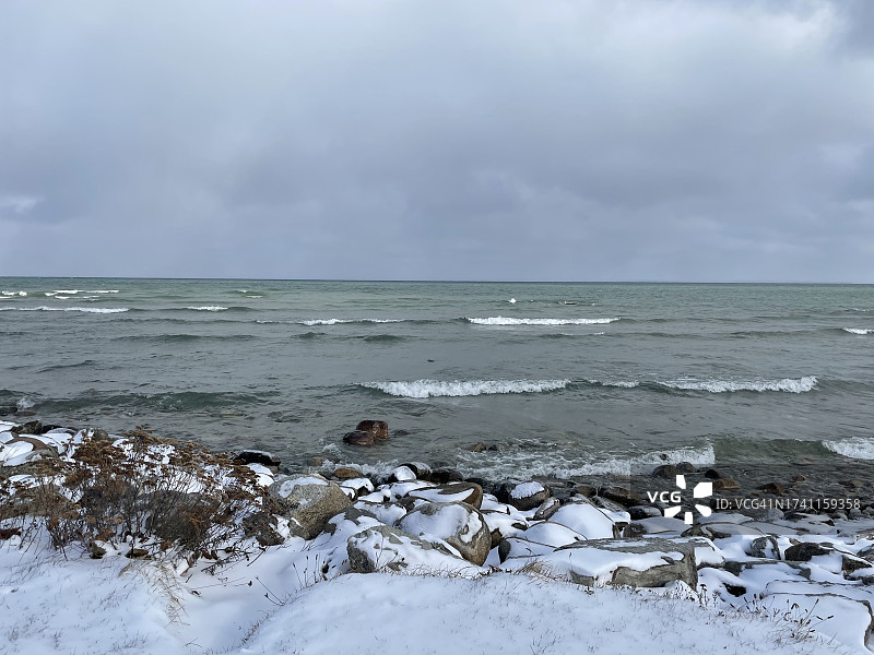 冬季加拿大安大略省科林伍德海景图片素材