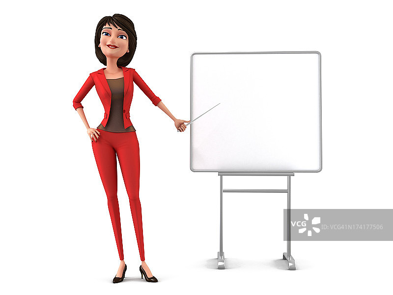 使用白板的女商人图片素材