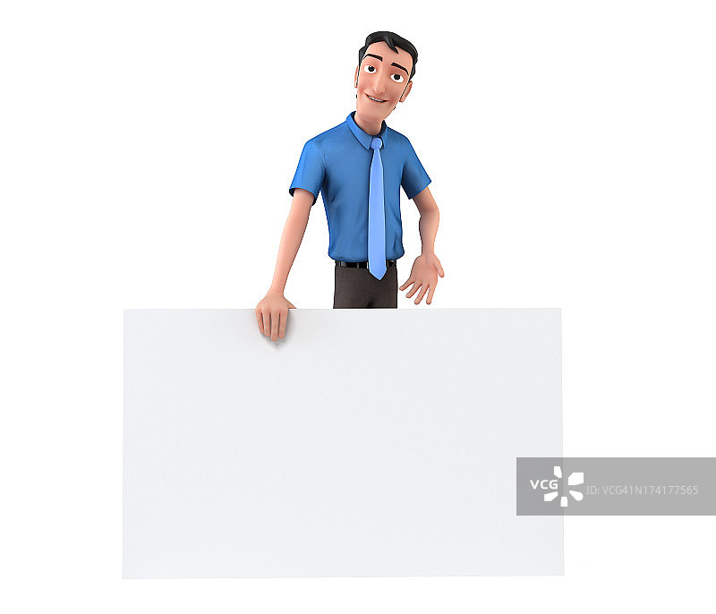 商人手持白板图片素材