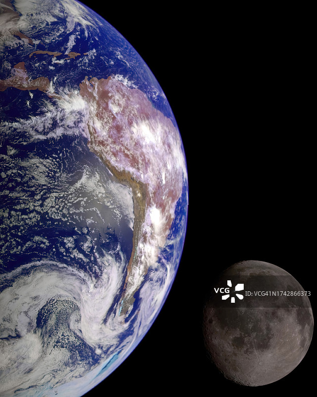 地球和月亮图片素材