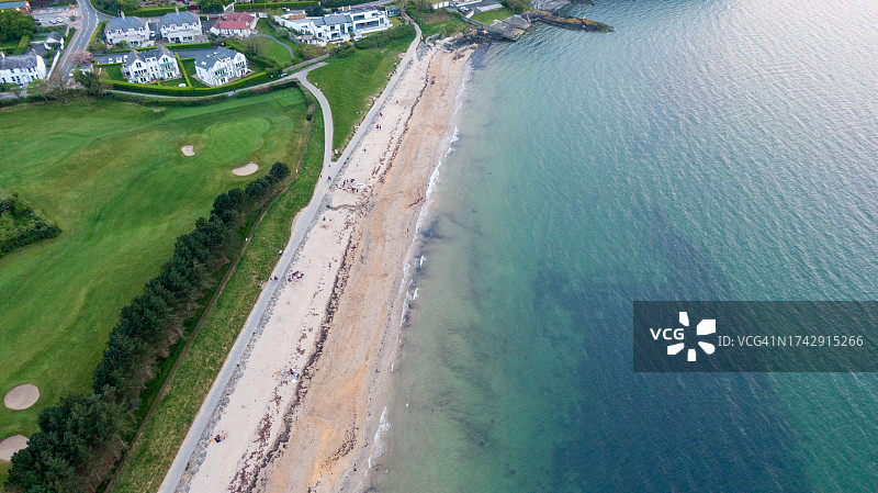 海滩的高角度视图图片素材