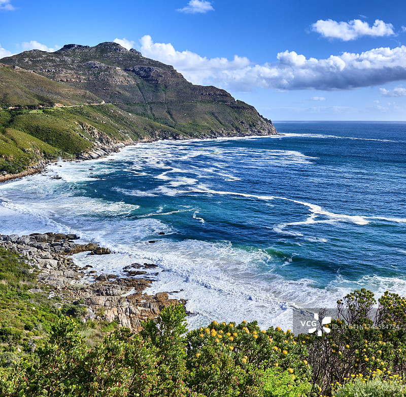 美丽的岩石海岸线-靠近开普敦图片素材
