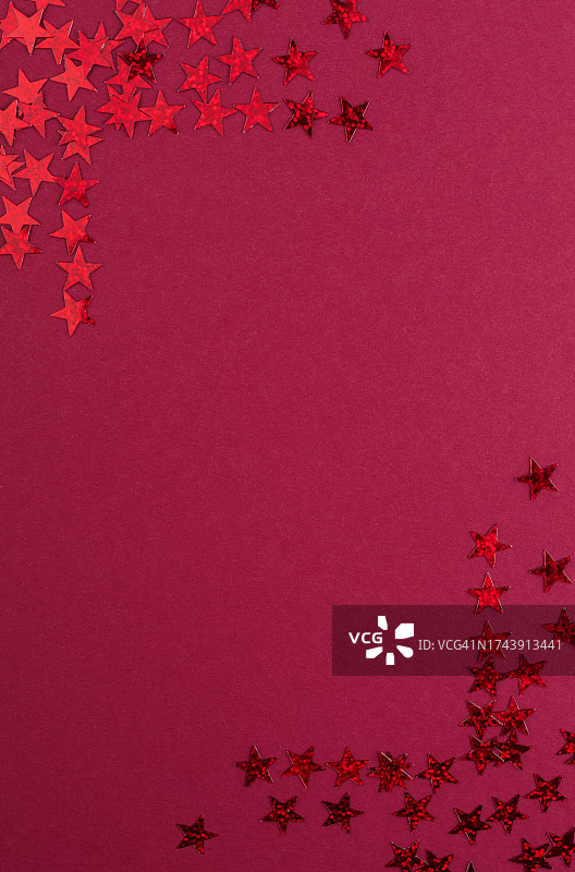 红色背景红色星星装饰矩形边框背景图片素材