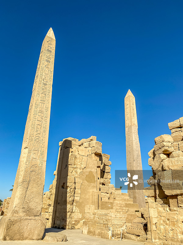 图特摩斯一世和哈特谢普苏特方尖碑图片素材