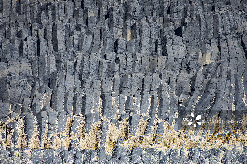 英国斯塔法岛的玄武岩石细节图片素材
