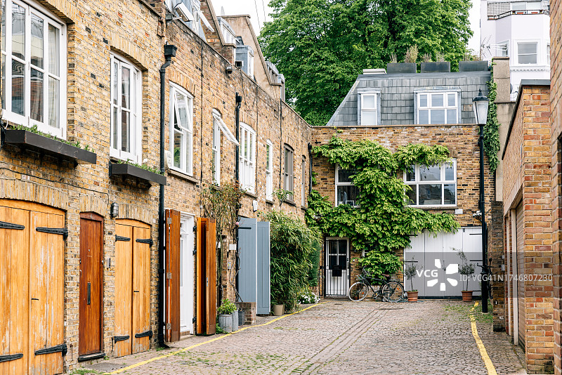 英国伦敦诺丁山的排屋图片素材
