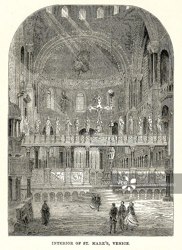 圣马可威尼斯教堂内部图片素材