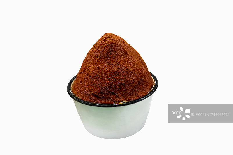 白色背景碗中的咖喱酱图片素材