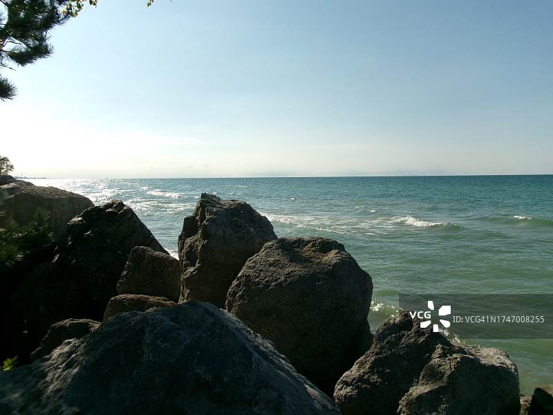 美国印第安纳州密歇根市的晴空海景图片素材