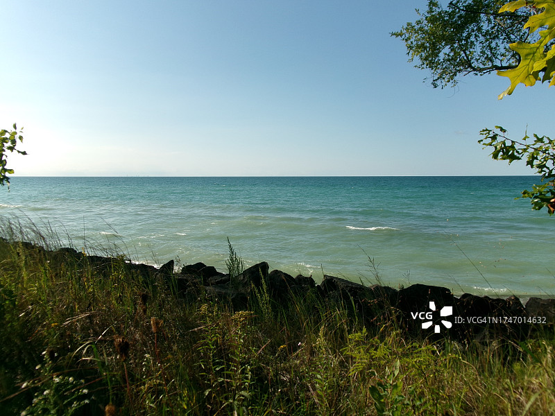美国印第安纳州密歇根市的晴空海景图片素材