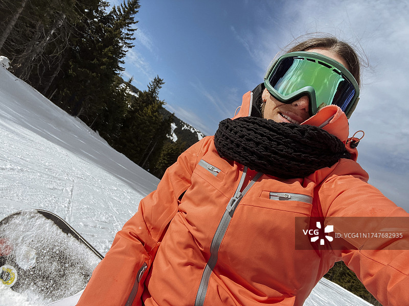 滑雪板自拍图片素材