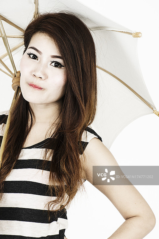 阳伞女孩图片素材