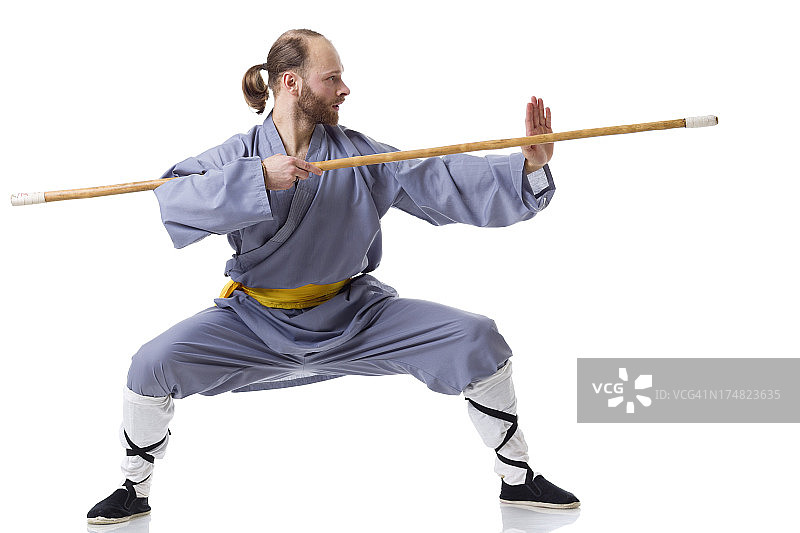 武术棍的功夫战斗姿势图片素材
