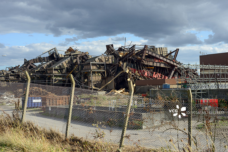 英国达特福德发电站拆除图片素材