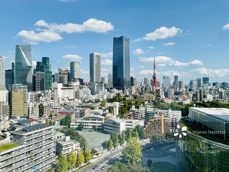 东京城市白天的鸟瞰图片素材