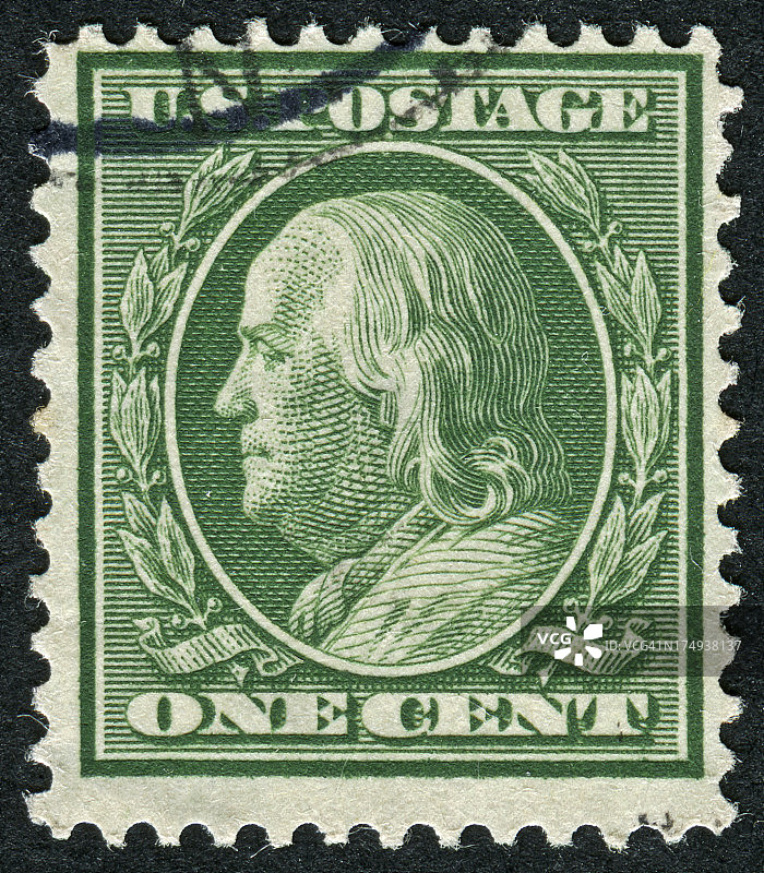 本杰明·富兰克林邮票图片素材