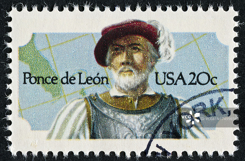 庞塞·德·莱昂邮票图片素材