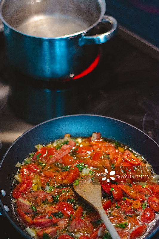 家庭食品准备图片素材