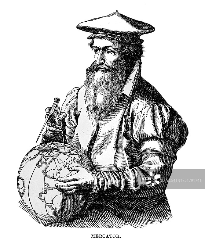 杰拉杜斯·墨卡托肖像：16世纪地理学家图片素材