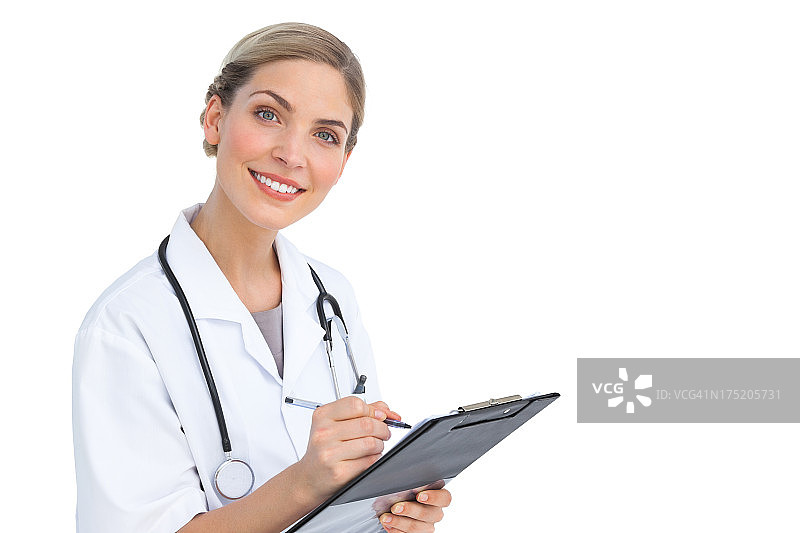 带有剪贴板的微笑护士图片素材