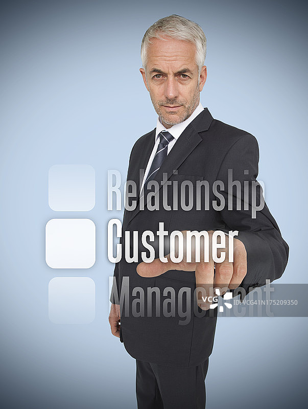 商人选择“客户”一词图片素材