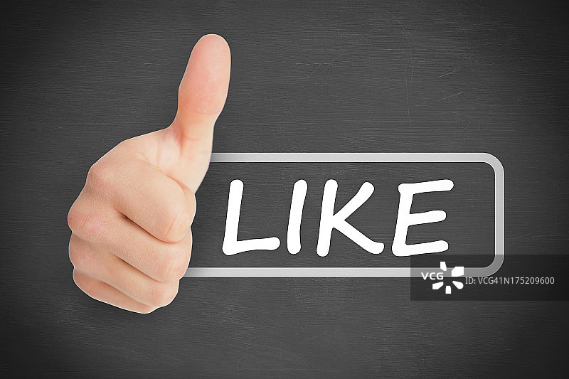 标签中“赞”旁边的竖起的大拇指图片素材