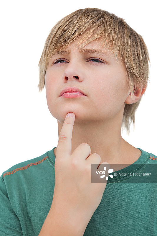 思考中的小男孩图片素材