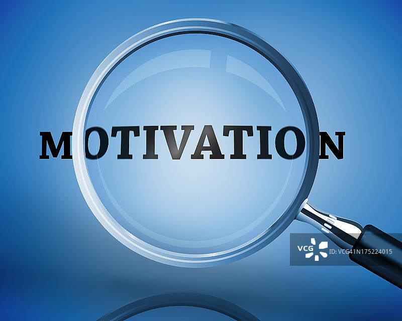 放大镜下的“动力”字样图片素材