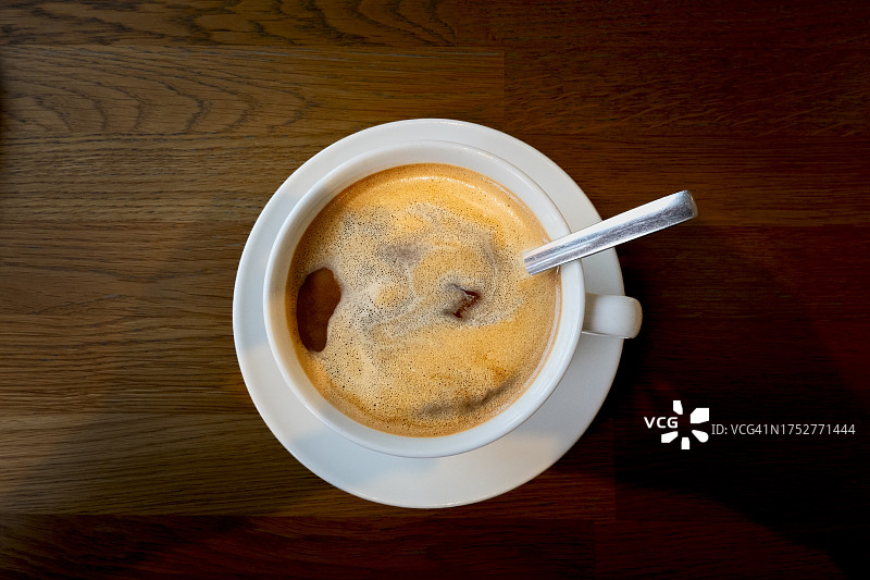 俯视角度拍摄的咖啡图片素材